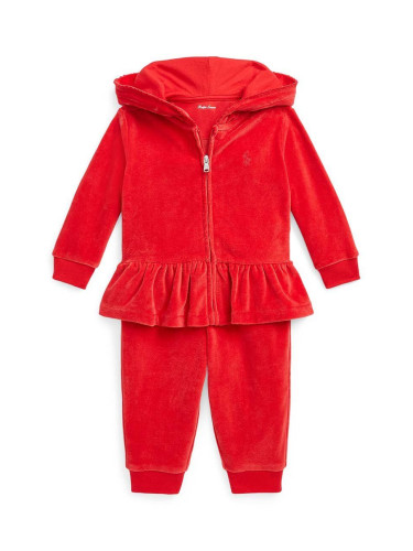 Бебешки анцуг Polo Ralph Lauren в червено
