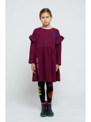 Детска рокля Bobo Choses в лилаво къса разкроена