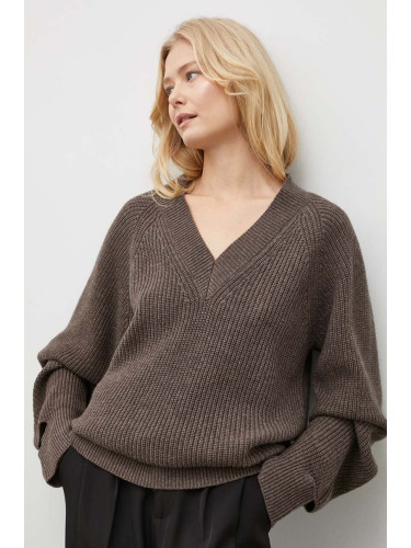 Вълнен пуловер Herskind дамски в кафяво