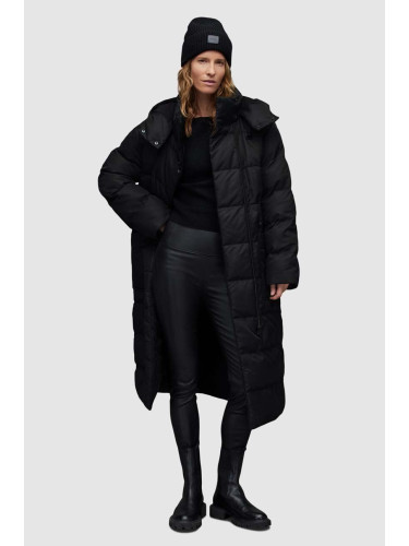Палто AllSaints ALLANA PUFFER в черно зимен модел с уголемена кройка