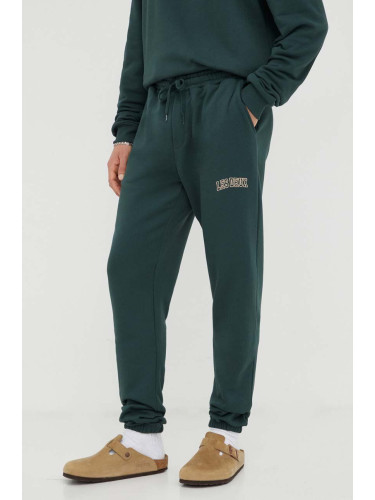 Памучен спортен панталон Les Deux в зелено с принт