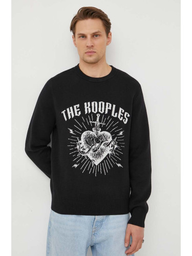 Пуловер с вълна The Kooples мъжки в черно