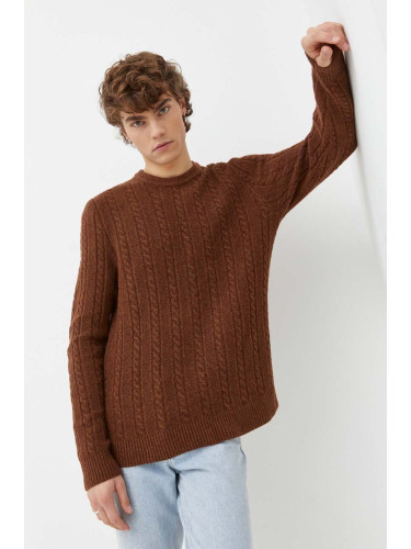 Пуловер Abercrombie & Fitch в кафяво от топла материя