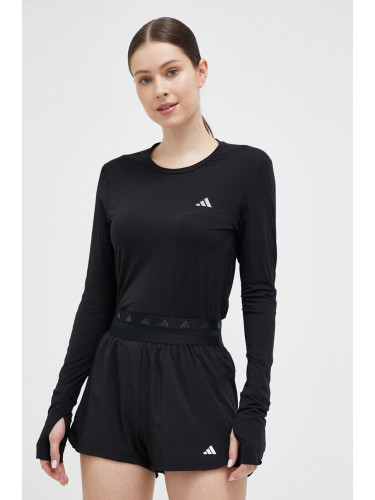 Блуза с дълги ръкави за бягане adidas Performance Fast в черно