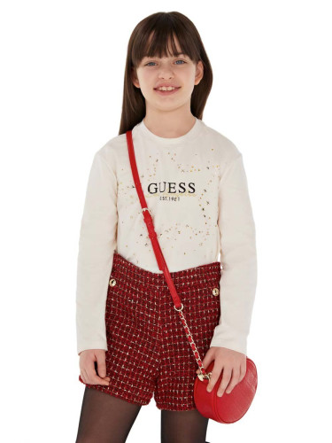 Детска блуза с дълги ръкави Guess в бежово