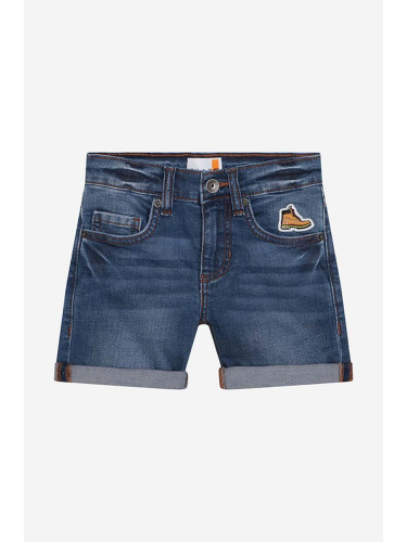 Детски дънков къс панталон Timberland Bermuda Shorts в синьо с изчистен дизайн