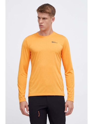 Спортна блуза с дълги ръкави Jack Wolfskin Sky Thermal в оранжево с меланжов десен