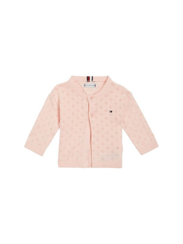 Бебешки памучен пуловер Tommy Hilfiger в розово