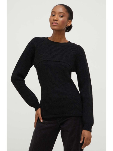 Пуловер с вълна Answear Lab в черно