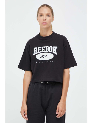 Памучна тениска Reebok Classic ARCHIVE ESSENTIALS в черно 100036314