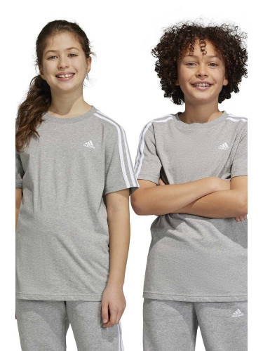 Детска тениска adidas U 3S в сиво с изчистен дизайн