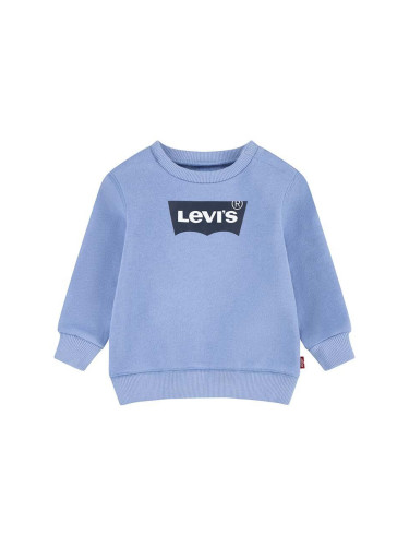 Бебешки суичър Levi's в синьо с принт