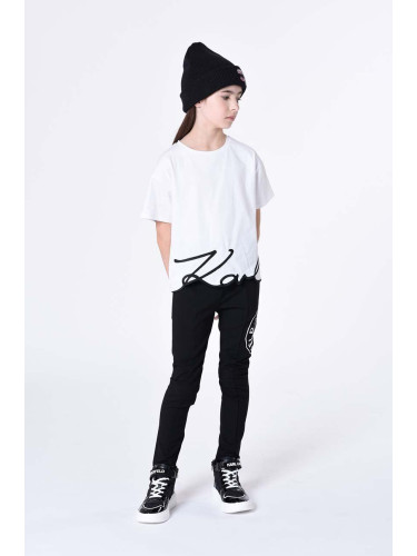 Детски спортен панталон Karl Lagerfeld в черно с принт