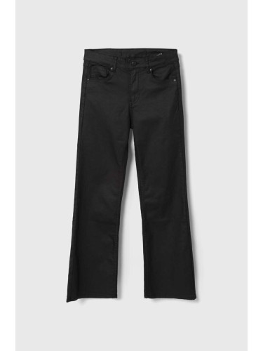 Детски панталон Pepe Jeans в черно с изчистен дизайн