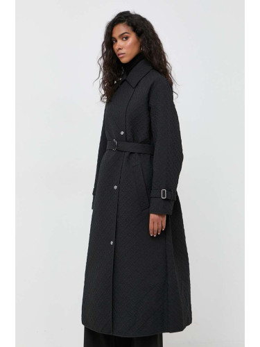Палто BOSS в черно преходен модел с двуредно закопчаване