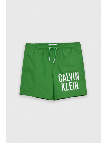 Детски плувни шорти Calvin Klein Jeans в зелено