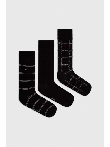 Чорапи Tommy Hilfiger (3 броя) в черно