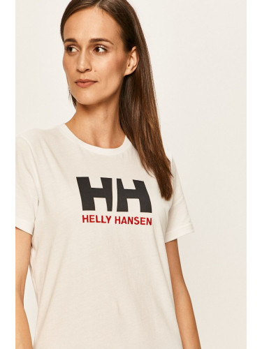 Памучна тениска Helly Hansen в бяло