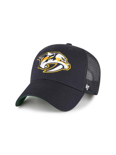 Шапка с козирка 47 brand NHL Nashville Predators в тъмносиньо с апликация  H-BRANS30CTP-NY