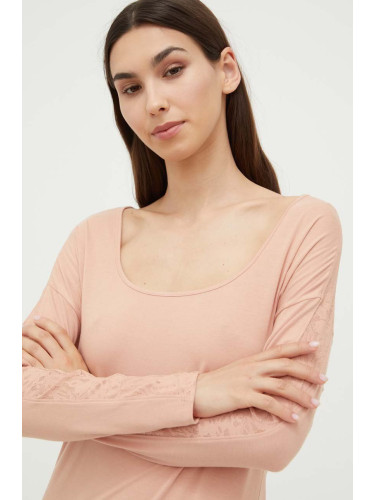 Домашна блуза с дълги ръкави Calvin Klein Underwear в розово