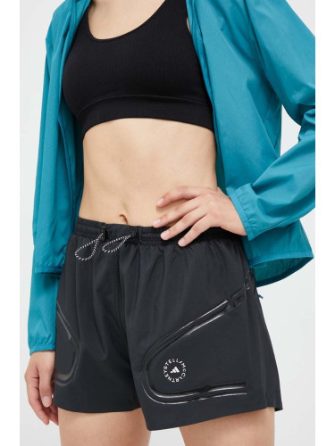 Къс панталон за бягане adidas by Stella McCartney Truepace в черно с принт с висока талия