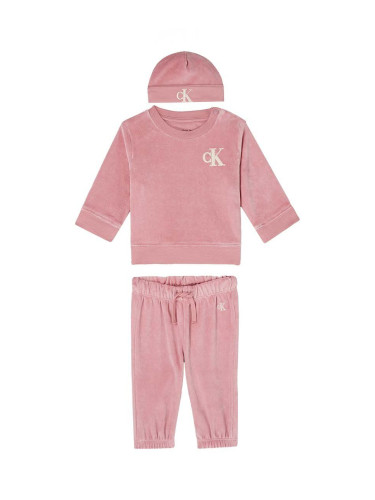 Бебешки анцуг Calvin Klein Jeans в розово