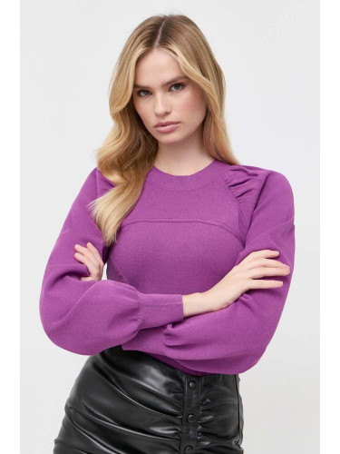 Пуловер Karl Lagerfeld дамски в лилаво от лека материя