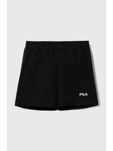 Детски къси панталони Fila BERSENBRUECK shorts в черно с изчистен дизайн с регулируема талия