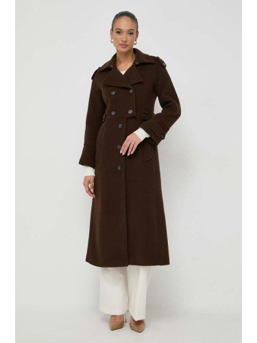 Вълнено палто Ivy Oak в кафяво преходен модел с двуредно закопчаване