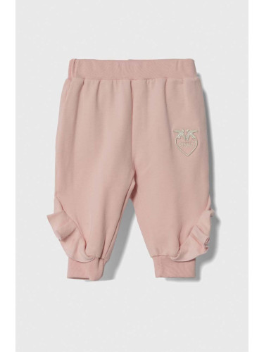 Бебешки панталон Pinko Up в розово с принт