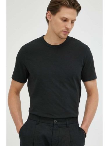 Памучна тениска Marc O'Polo в черно с изчистен дизайн