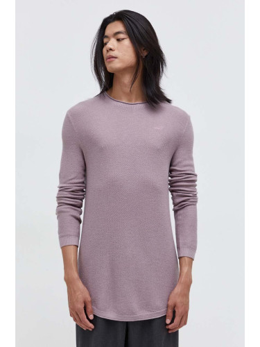 Пуловер Hollister Co. мъжки в лилаво от лека материя