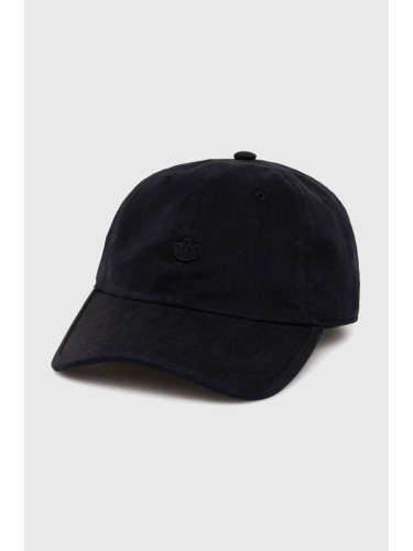 Памучна шапка с козирка adidas Originals Premium Essentials Dad Cap 0 в черно с изчистен дизайн IC3031