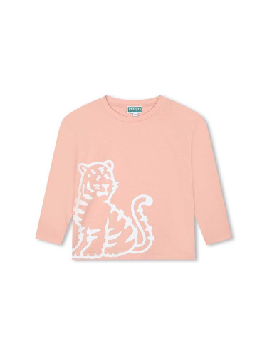 Детска блуза с дълги ръкави Kenzo Kids в розово