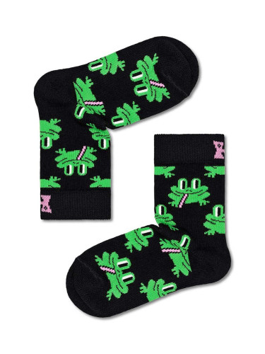 Детски чорапи Happy Socks Frog в черно