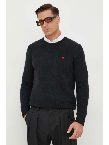 Вълнен пуловер Polo Ralph Lauren мъжки в черно