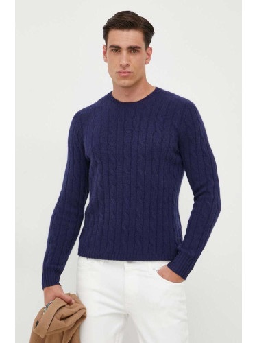 Кашмирен пуловер Polo Ralph Lauren мъжки в тъмносиньо