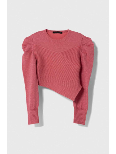 Детски пуловер Sisley в розово от лека материя