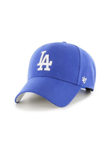 Шапка с козирка с вълна 47 brand MLB Los Angeles Dodgers в синьо с апликация