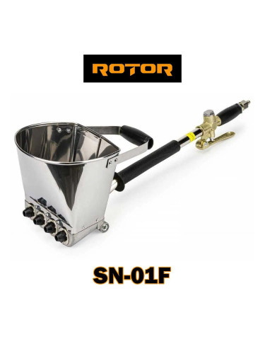 Пневматична машина за нанасяне на мазилка / шпакловка на стени, 4 дюзи, ROTOR SN-01F, 50 мл. дебит, 6 bar