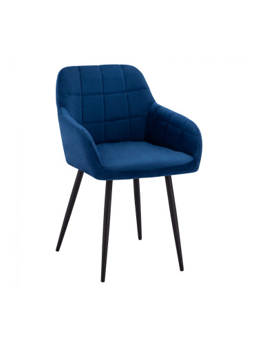 Кресло в кадифен син цвят