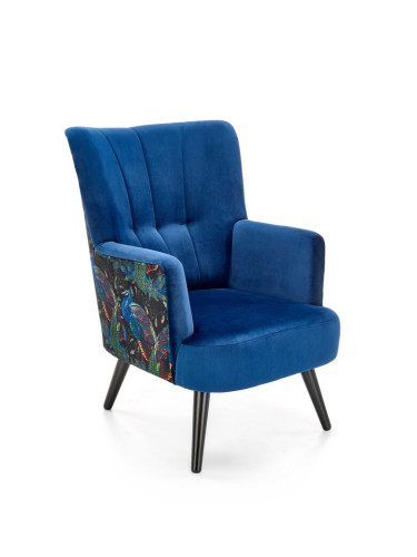 Велурено кресло - морско синьо