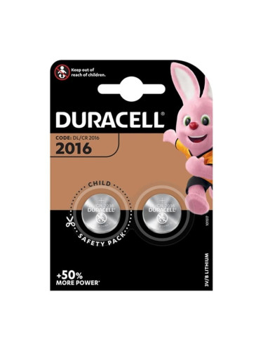 Батерии литиеви Duracell Specialty, CR2016, 3V, 2 бр.