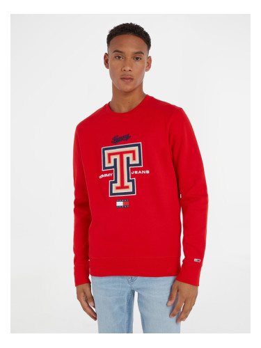 Tommy Jeans Modern Sport T Crew Sweatshirt Cherven