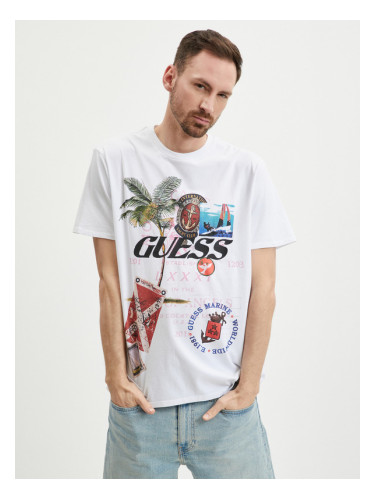 Guess Nautica Collage T-shirt Byal