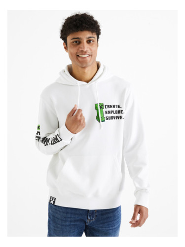 Celio Minecraft Sweatshirt Byal