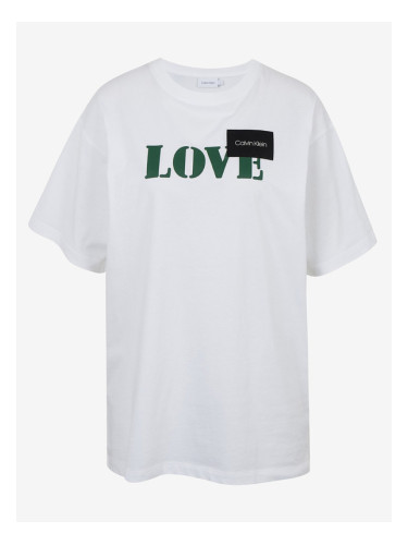 Calvin Klein Jeans Prt Love Logo T-shirt Byal