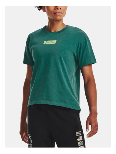 Under Armour UA Project Rock Globe SS T-shirt Zelen