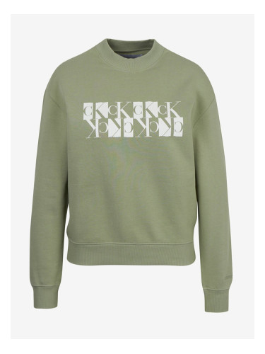 Calvin Klein Jeans Mirrored Monogram Sweatshirt Zelen