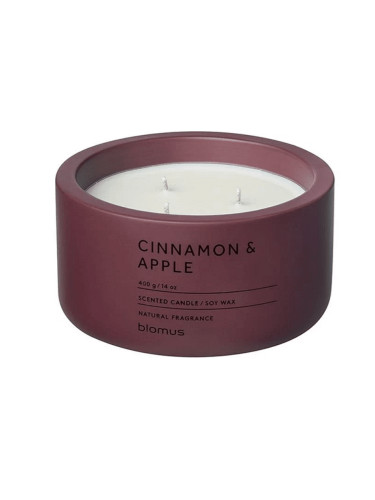 Ароматна свещ с аромат Cinnamon & Apple - Ø13 х 6.5 см - цвят бордо